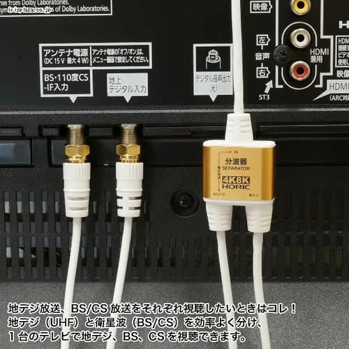 アンテナ分波器 2m30cm ネジ式 極細 4K/8K対応 AE-328SB【代引き不可】_2