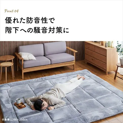 ラグ 超極厚ラグ 5層構造 極厚6cm 抗菌・防臭 防ダニ加工 185cm×185cm ホワイト_11