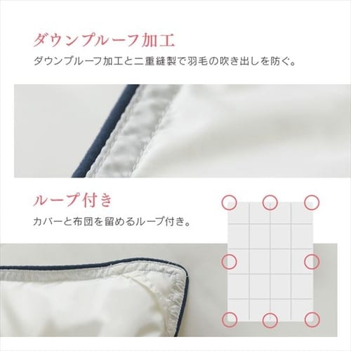 羽毛布団 シングル WDD90% 400dp 0.7kg 超軽量 アイボリー 7249633