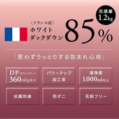 昭和西川 羽毛掛けふとん フランス産WDD85%増量タイプ_1