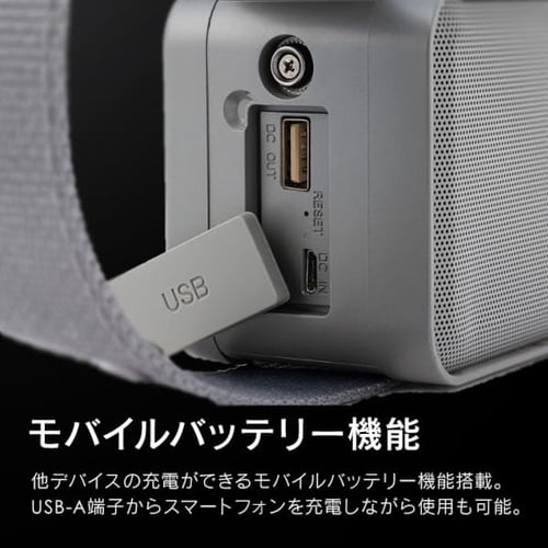 スピーカー Bluetooth 連続使用22h 防水 BTS-224-H グレー 7250063