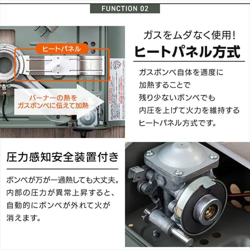 【ガスボンベ付き】カセットコンロ スリム IGC-E1-YYE スモークイエロー _6