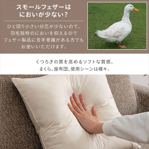 フェザーヌードクッション 生成り_5