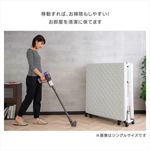 ベッド セミシングル 折り畳み 42段階リクライニング 厚さ10cm アイボリー_6