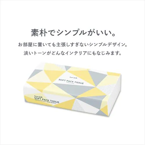 【25パック】 ティッシュ ソフトパック 300枚 (150組) 5パック×5 国産_5