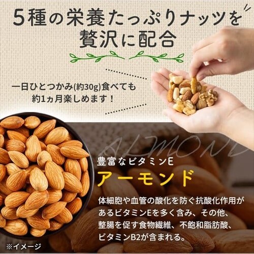 ミックスナッツ 5種 無塩 850g【時間指定不可】 7252107 │アイリス