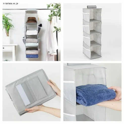 吊り下げ収納衣類ラック 4段 グレー HCLRC-4【前払い不可】【代引き不可】【同梱不可】_13