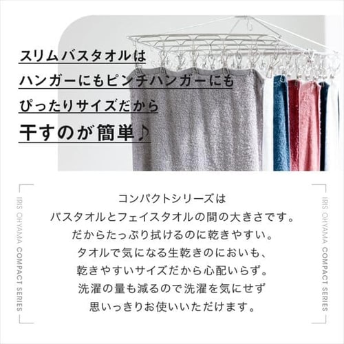 コンパクトシリーズスリムバスタオル 2枚組 7252583F │アイリス