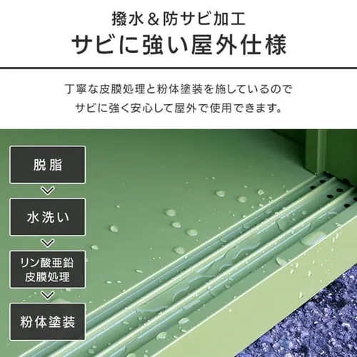 物置 スチール製 鍵付き 総耐荷重80kg IES-02 縦型/グリーン【時間指定不可】【代引き不可】_8