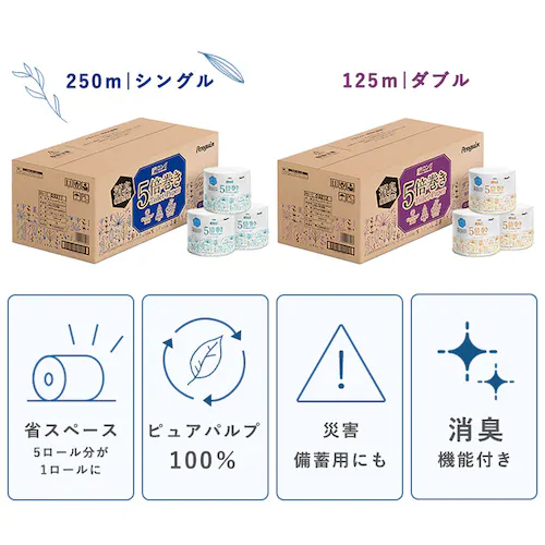 トイレットペーパー シングル 16ロール 芯なし再生紙_3