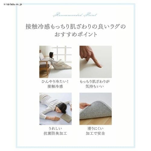 ラグ 夏用 接触冷感 200×250cm アイスブルー 7255849 │アイリス