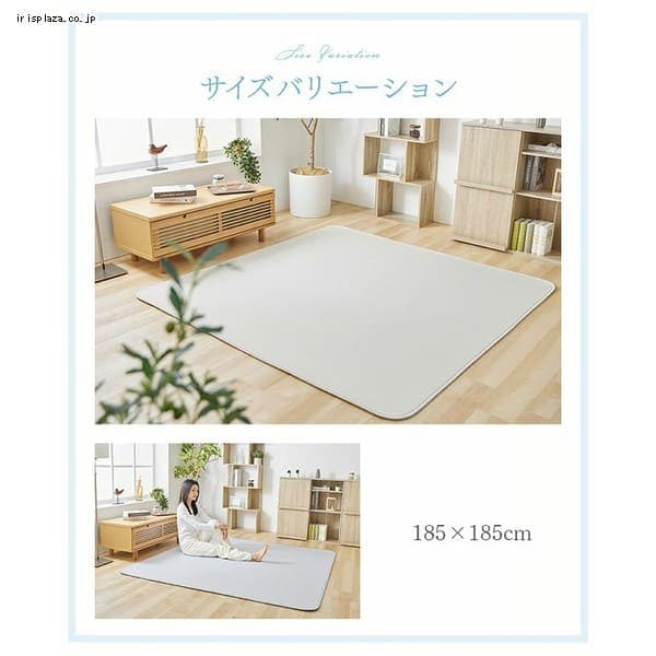 ラグ 夏用 接触冷感 185×185cm アイスブルー 7255846 │アイリス