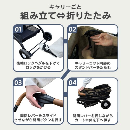 2way4輪ペットカート 1691109002 デニム 7263623 │アイリスオーヤマ