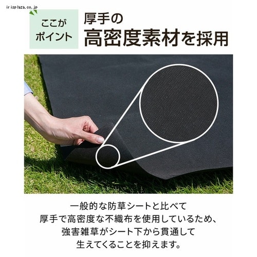 防草シート2枚組（Uピン杭40本＋黒丸40枚） ブラック 7257050