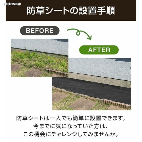 防草シート2枚組（Uピン杭40本＋黒丸40枚） ブラック 7257050