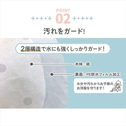 ≪5%OFF≫【メール便】使い捨てベビーエプロン50枚入り 1050517165 格子_4