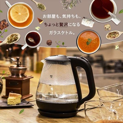 電気ケトル 1.2L ガラス HKG-012 ホワイト 7258899 │アイリスオーヤマ