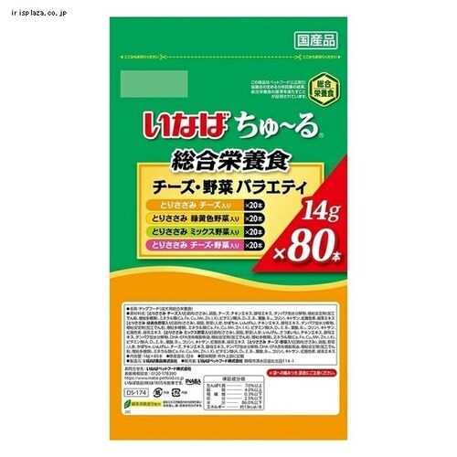 犬用】いなば ちゅ～る 総合栄養食 とりささみバラエティ 80本入り 品
