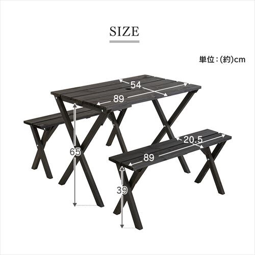 �ؐ��K�[�f���e�[�u�� 3�_�Z�b�g ��89cm_8