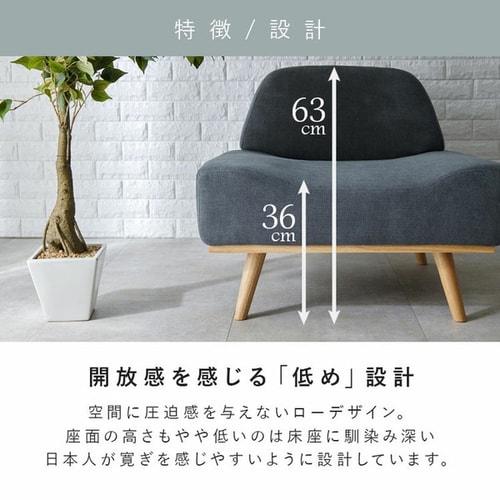 ソファ 1人掛け コンパクト 2WAY 1P-DGY ダークグレー 【代引き不可