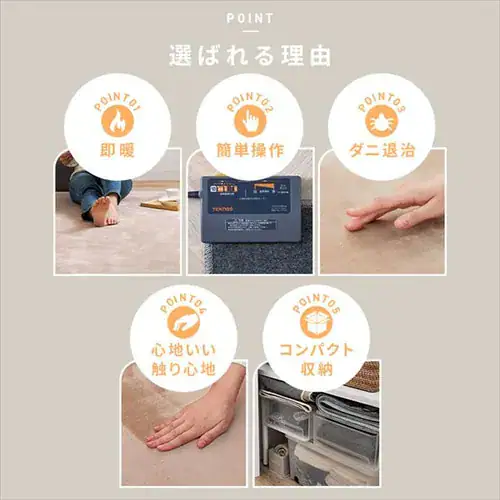 カーペット 2畳 ラグセット TEKNOS HCMF-IR200 ベージュ _4