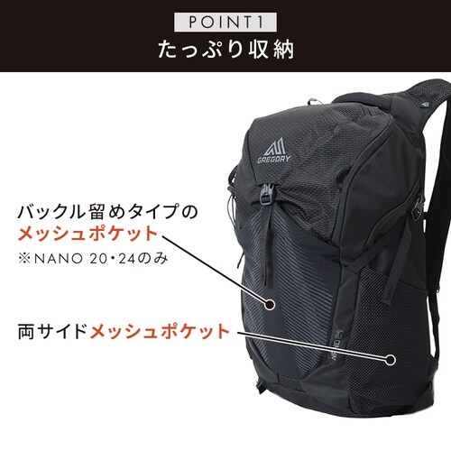 �o�b�N�p�b�N 18L GREGORY �O���S���[ �����b�N �r�W�l�X NANO 18 OBSIDIAN BLACK 1114980413_4