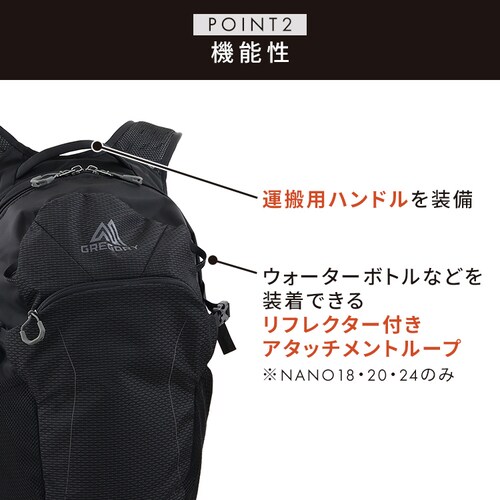 �o�b�N�p�b�N 18L GREGORY �O���S���[ �����b�N �r�W�l�X NANO 18 OBSIDIAN BLACK 1114980413_6