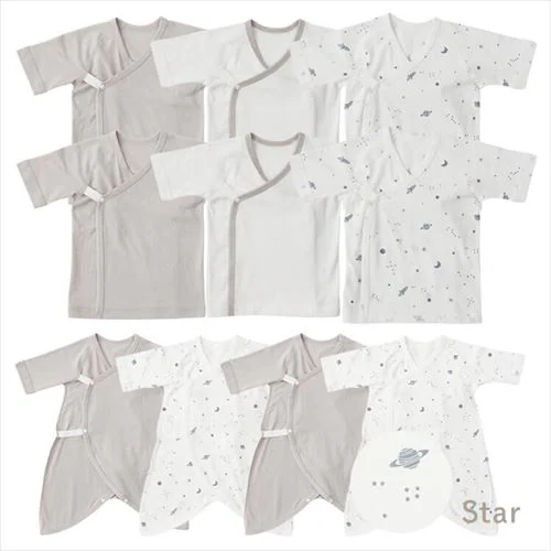 新生児肌着10枚組 くま(グレージュ)_5