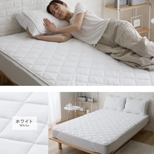 敷きパッド シングル 接触冷感 Q-max0.448 ライトグレー_3