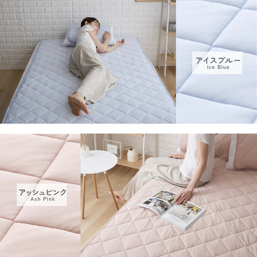 敷きパッド シングル 接触冷感 Q-max0.448 ライトグレー_5