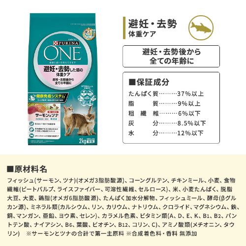 ピュリナワンキャット 避妊・去勢した猫の体重ケア 避妊・去勢後から