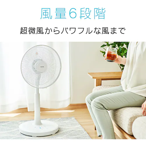 扇風機 DCモーター 左右首振り リモコン付 テクノス TEKNOSKI-327DC(G) グレー_5