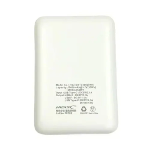 Type-C���o�͑Ή� 10000mAh ���^���o�C���o�b�e���[ HD2-MBTC10000WH �z���C�g�y�v���U�Z���N�g�z_4