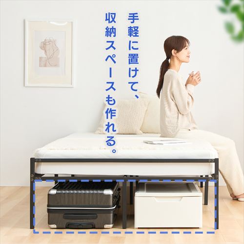 スチールベッド セミダブル STRB-SD ブラック 7268932 │アイリス