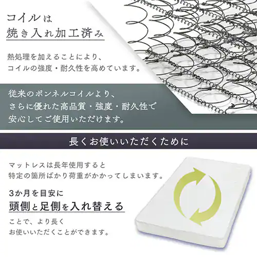 【訳あり】ボンネルコイルマットレス16.5cm 14cm ダブル/ブラック/14cm【プラザセレクト】_13