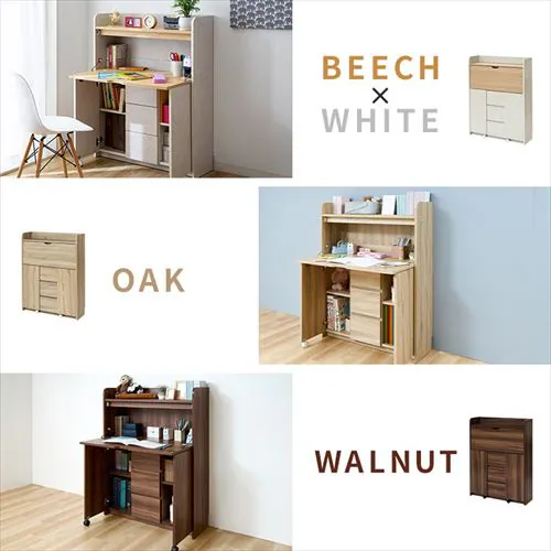 ≪5%OFF≫学習机 勉強机 幅90cm 折りたたみ FJ-028-IR ウォールナット_10