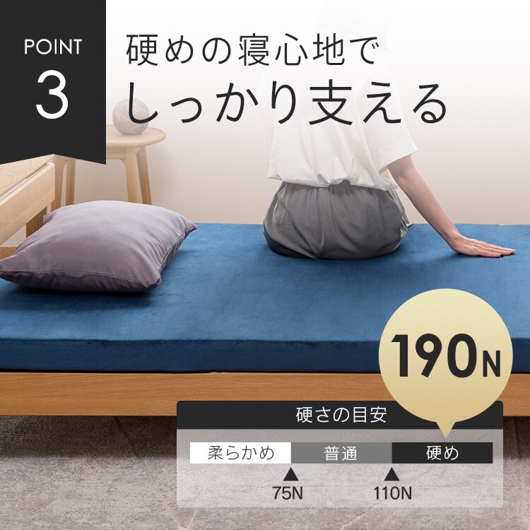 マットレス シングル 高反発 厚さ7cm ウレタン グレー 7269469