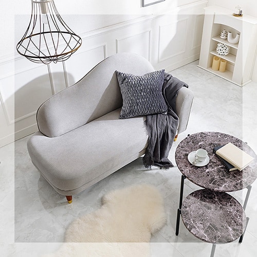 ソファ カリーナ左肘 ライトグレー【時間指定不可】【プラザセレクト