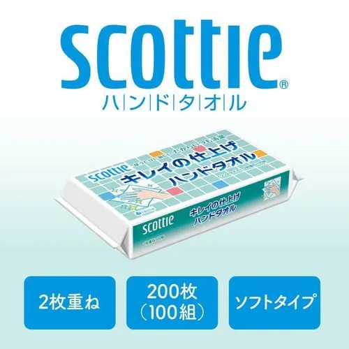 【60個セット】 スコッティ キレイの仕上げ ハンドタオル 100組(200枚)_2
