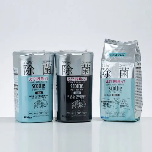 スコッティ パーフェクトフィット ウェットティシュー 除菌 アルコールタイプ 詰替 100枚 _7