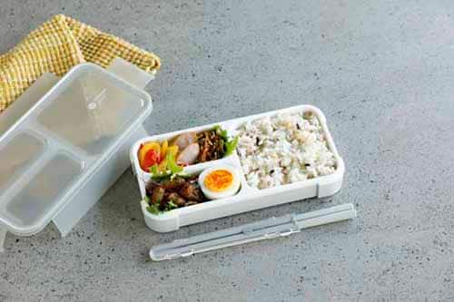 弁当箱 薄型 1段 400ml シービージャパン フードマン スリム 汁漏れ防止 抗菌 食洗機対応 ライトグレー【プラザセレクト】_2