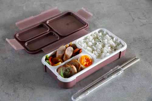 弁当箱 薄型 1段 400ml シービージャパン フードマン スリム 汁漏れ防止 抗菌 食洗機対応 ライトグレー【プラザセレクト】_3