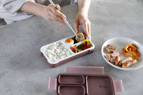 弁当箱 薄型 1段 400ml シービージャパン フードマン スリム 汁漏れ防止 抗菌 食洗機対応 ライトグレー【プラザセレクト】_5