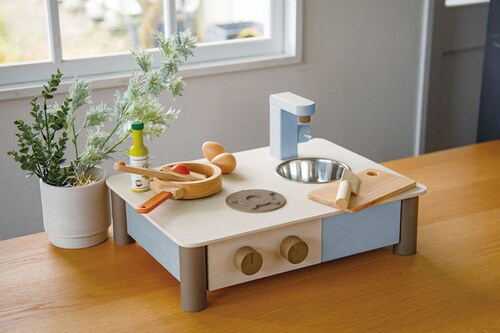 インテリアになじむ日本製ままごとキッチン そらいろ【プラザセレクト】_3