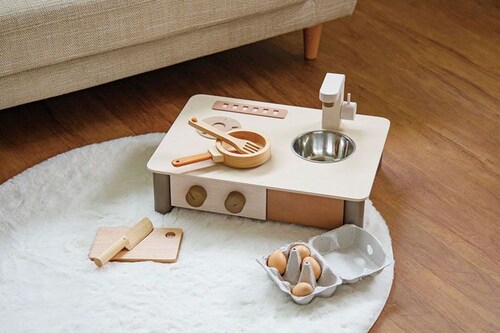 インテリアになじむ日本製ままごとキッチン そらいろ【プラザセレクト】_7