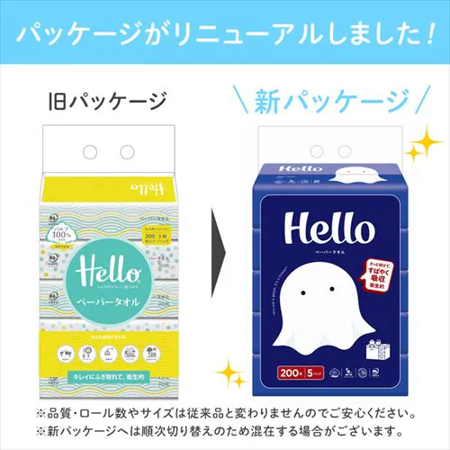 【ケース販売】ハロ ペーパータオル 200枚×5個パック×8個 8622-case 【プラザセレクト】_2