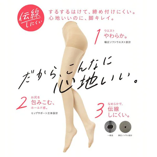 福助 美しく心地いい 伝線しにくい 無地 パンティストッキング ノンラン 140-1101 S-M クリアヌード(330)_14