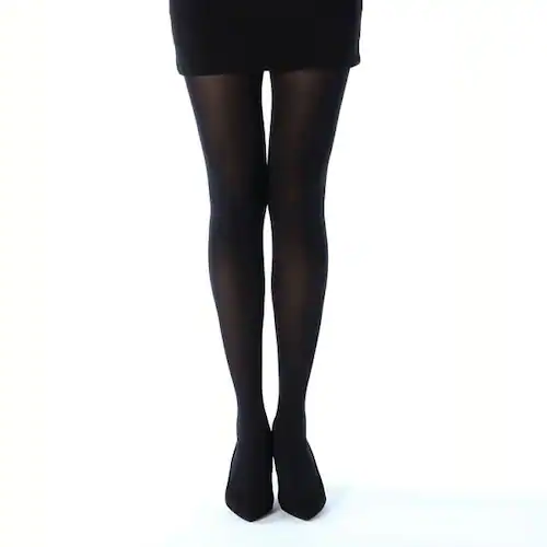 福助 毛玉になりにくい 無地 タイツ 80デニール しっとりダブル保湿 ブラック(090) 740-7201 M-L_2