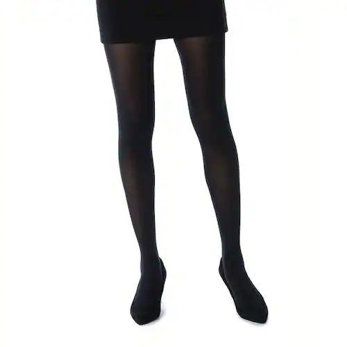 福助 毛玉になりにくい 無地 タイツ 80デニール しっとりダブル保湿 ブラック(090) 740-7201 M-L_14