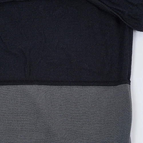 Fukuske 満足 美温活 はらまき心地 腹巻付き長袖シャツ 無地 8分袖 襟ぐり広め 37-4906G90 L ブラック【プラザセレクト】_6